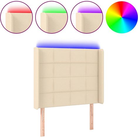 Maison Exclusive - Testiera a LED Crema 83x16x118/128 cm in Tessuto (1/5)