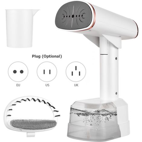 Défroisseur vapeur portable 1500 W, chauffe rapide en 20 s, élimine les plis, débit jusqu'à 24 g/min, 2 modes, réservoir d'eau de 400 ml, pliable et portable, idéal pour les voyages, la maison et le b (1/2)