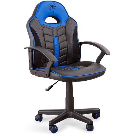 Home Heavenly® - Silla Gaming WIN, Silla escritorio para niños, con Ruedas, para Estudio, habitación Juvenil, Color: Azul (1/5)