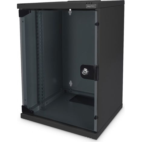 DIGITUS Armoire réseau 10 pouces - 9U - montage mural - HxLxP 464x312x300mm - profondeur utile 250mm - noir (DN-10-09U-B)