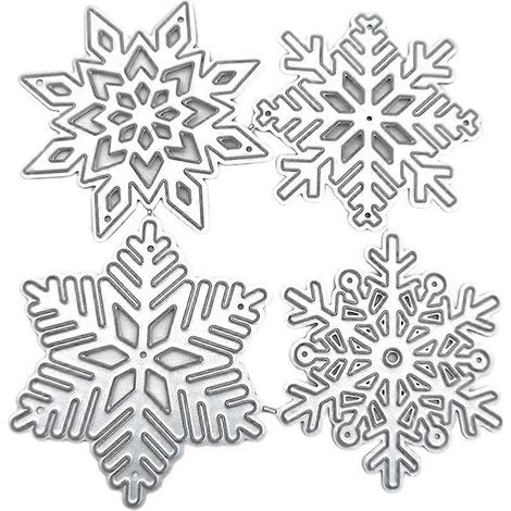 4-teiliges Set Schneeflocken-Stanzformen, Schablonen, Klingenstanzer, Prägeformen