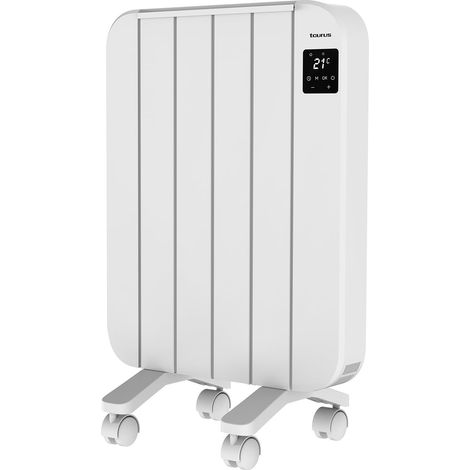 radiateur électrique 1000 W éco 4 éléments 4 Modes Thermostat minuterie Anti-surchauffe écran LCD Silencieux Mural/Pied arrêt Total (1/5)