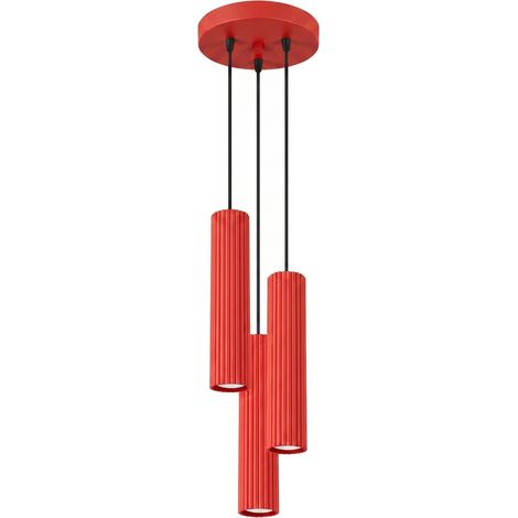 Sollux Karbon Suspension Cluster rouge 3x GU10 (1/5)