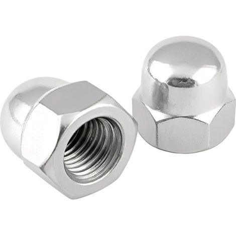 10 Pièces Dôme Ecrou Borgne Hexagonaux - Hexagonal Écrous Borgnes en Acier Inoxydable A2 Cache ecrou pour Vis Boulons Filetés (1/5)