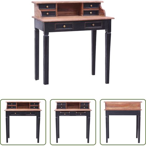 vidaXL Bureau vintage - Bureau d'écriture et tiroirs 90x50x101 cm bois massif d'acajou (1/5)