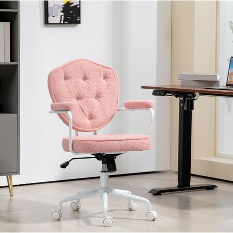 Ergonomischer, drehbarer und höhenverstellbarer Bürostuhl mit Wippfunktion, rosa HAVRYA (1/5)