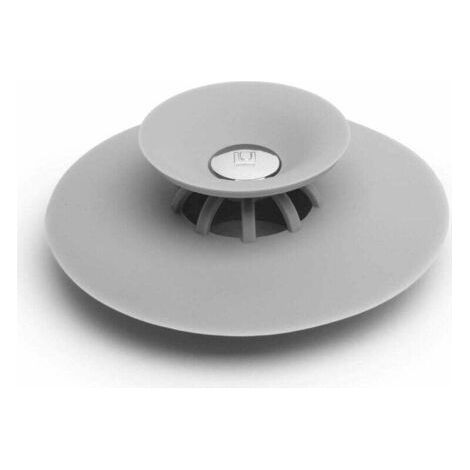 Ahlsen Drain Stop. Bonde de baignoire et douche, avec fonction attrape-cheveux, coloris gris 10cm (1/4)