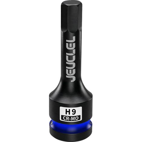 Douille à choc hexagonale de 9 mm, douille Allen H9 1/2", acier Cr-Mo (1/5)