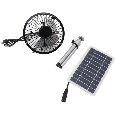 Ventilador solar de 10 W con soporte - Panel monocristalino - Kit para casetas de mascotas, gallineros, invernaderos y autocaravanas.