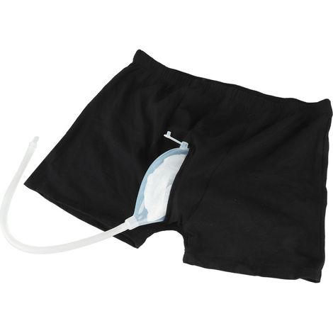 Sac urinaire portable pour homme, ceinture élastique, réutilisable, short, pour incontinence, personnes âgées, taille M (1/5)