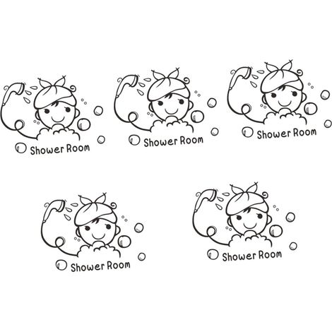 Lot de 5 autocollants muraux imperméables pour salle de bain (1/5)