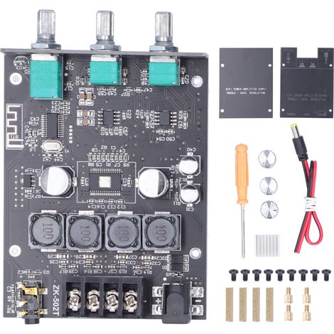 Module Amplificateur Audio 2.0 Stéréo 2x50W Mini, Réglage Haut/Bas, Alimentation DC 9-24V, Carte Ampli Double Canal (1/5)