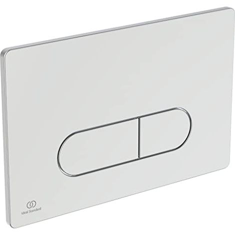 Ideal Standard Oleas Placca di scarico per WC, tecnologia a doppio scarico tramite azionamento pneumatico, facile da usare e design durevole (quadrata/rotonda) – Cromata (234x8,5x154 mm) (1/4)