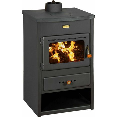 Poêle à bois avec couvercle supérieur en fonte. Poêle à combustible solide. Puissance de chauffage de 9.5 kW. Modèle Prity K1 CP (1/2)