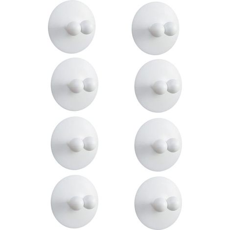 Lot de 8 porte-brosses à dents à ventouse, support mural en silicone anti-crevaison pour brosses à dents, serviettes, rasoirs et bombes de bain (blanc) (1/5)
