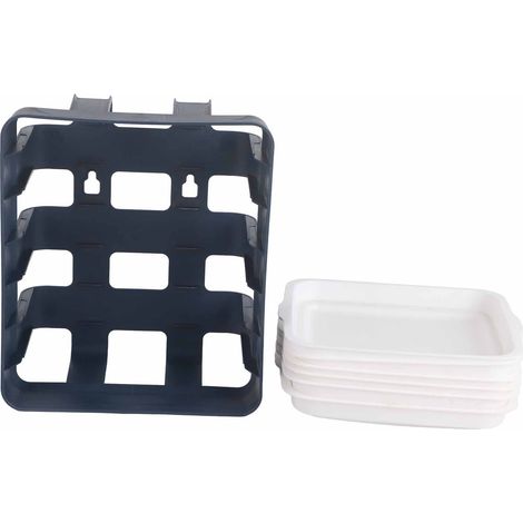 6-stöckiges, multifunktionales Zubereitungstablett für Gemüse und Obst, mehrschichtiges PP-Tablett zum Kochen und für Fondue, Blau (1/5)