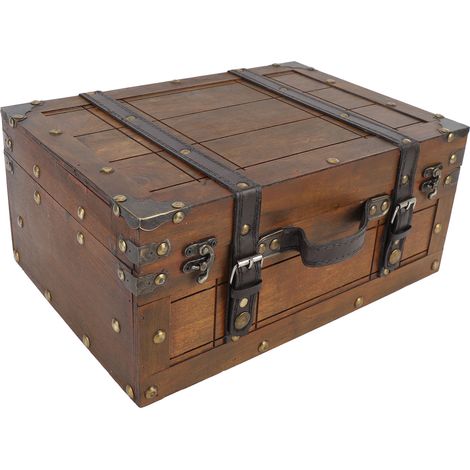 Baule portatile in legno, stile vintage, multifunzionale, per riporre vestiti, giocattoli e accessori fotografici. (1/5)