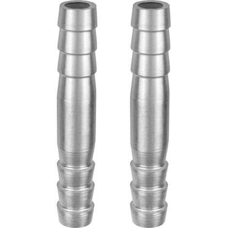 Raccordi a barb per tubo flessibile in acciaio inox, connettori adattatori a giunto tondo (confezione da 6 - tipo 1/2") (1/5)