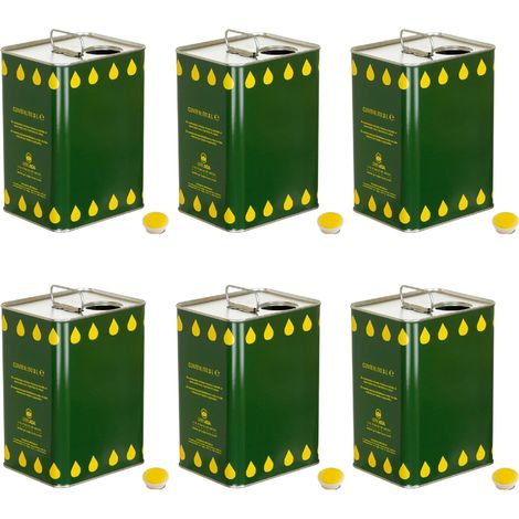LATTA LATTINA OLIO D'OLIVA 3LT IN BANDA STAGNATA + MANIGLIA E TAPPO ERMETICO 6PZ