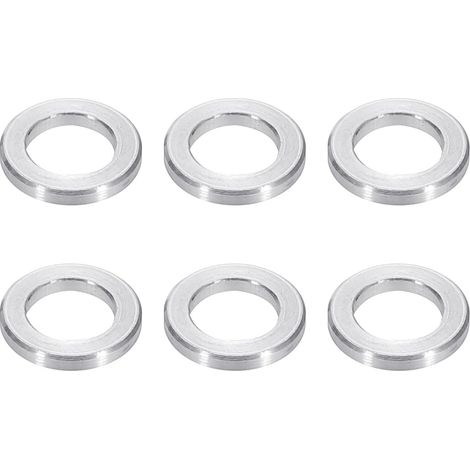 Rondelles en Aluminium M6, 6pcs Entretoise Métallique à Vis Ronde, Rondelle Plate pour Vis Tige Écrous Boulons, Bague d'Écartement en Métal 6.2mm ID x 10mm OD x 1.5mm Hauteur (1/5)