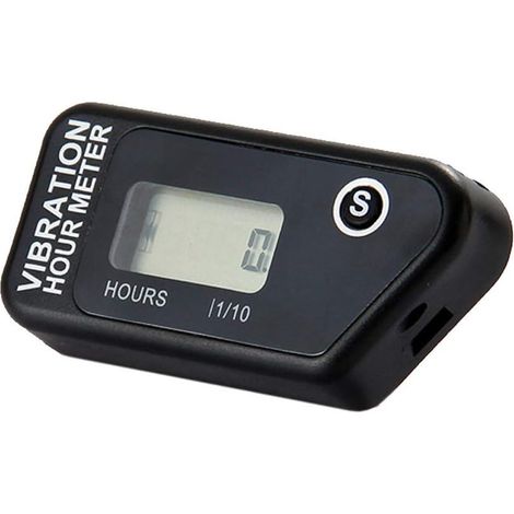 Numérique Vibration Compteur d'Heure Complet Imperméable À L'eau Réinitialisable Vibration Compteur d'Heures Sans Fil pour Toutes Vibrantes Machine Moto Snowmobil ATV (noir) (1/4)