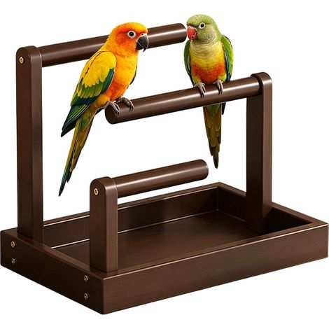 Perchoir pour Perroquet  Enrichissement Animal à Trois Niveaux,Perchoir pour Animal de Compagnie Oiseau - pour Petites Moyennes Grandes Races Oiseaux (1/5)