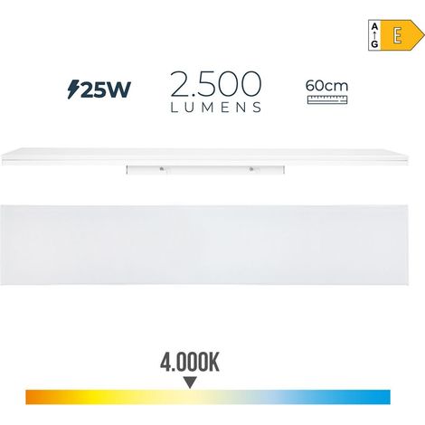 REGLETA LED 25W 4000K LUZ DIA 2500lm 12x60x4,5cm EDM (1/4)