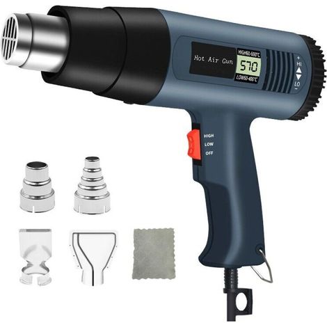 Pistolet à air chaud numérique, souffleur d'air chaud, séchoir à air chaud, écran LCD, 2 kW (1/5)