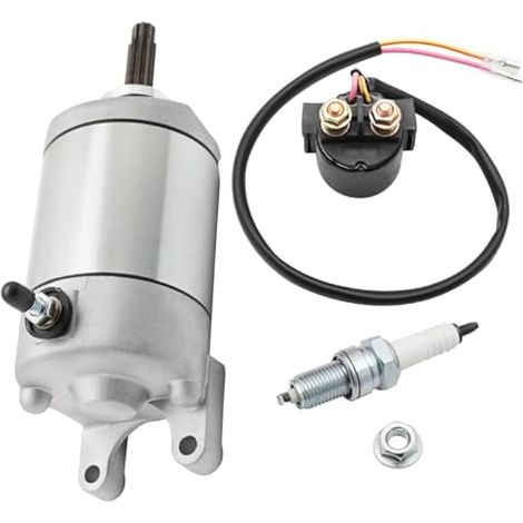 Démarreur + Relais + Bougie d'allumage pour Honda TRX400EX 1999-2004 31200-HN1-000 35850-HM3-000 (1/5)