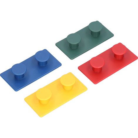 Set mit 4 selbstklebenden ABS-Wandhaken für Kleidung und Mäntel, mit Aufbewahrungssystem für Eingangsbereich, Schlafzimmer und Badezimmer.
