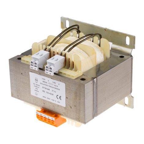 Transformateur d'isolement, Vin 230V ac (+/- 15V) - 400V ac (+/- 15V), Vout 115V c.a., 800VA ( Prix pour 1 ) (1/2)