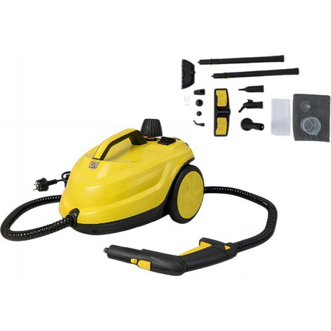 COSTWAY Limpiador a Vapor Multiusos, Máquina de Limpieza Rodante de 2000W con Capacidad de Agua de 1,8L y 13 Accesorios, Limpiador de Vapor Doméstico para Alfombra, Ventana, Vidrio y Cortina