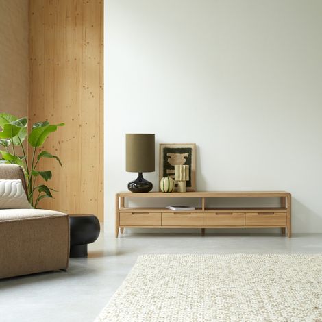 Meuble TV en chêne massif 180 cm Arto (1/5)