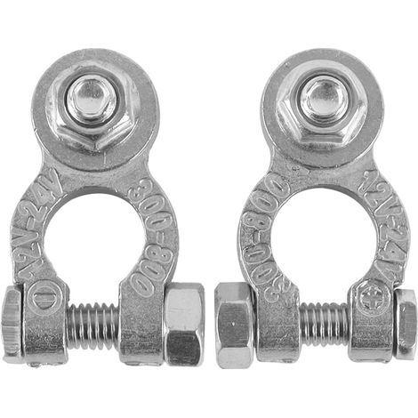 Lot de 2 bornes de batterie en alliage de zinc 6 mm pour connexion de voiture, bateau, moto (1/5)