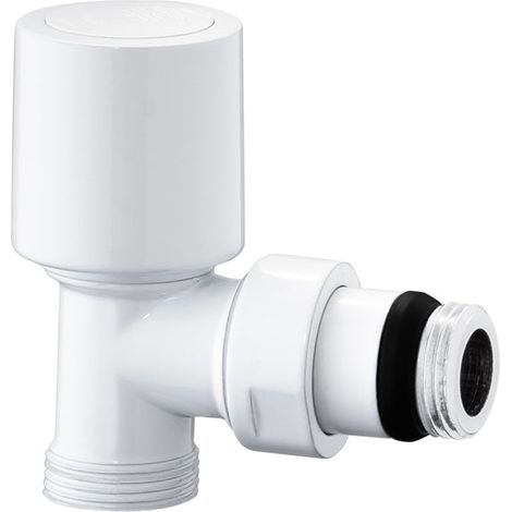 Vanne Thermostatique D'Angle Cuivre, Multicouche Et Raccordement Pe-X "Aida" Blanc 3/8" - 24X1,5