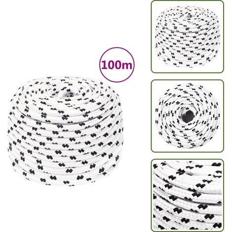 Corde de travail Blanc 10 mm 100 m Polyester - Corde De Travail - Corde Tressée - Polyester - Corde Blanche - Outillage (1/5)