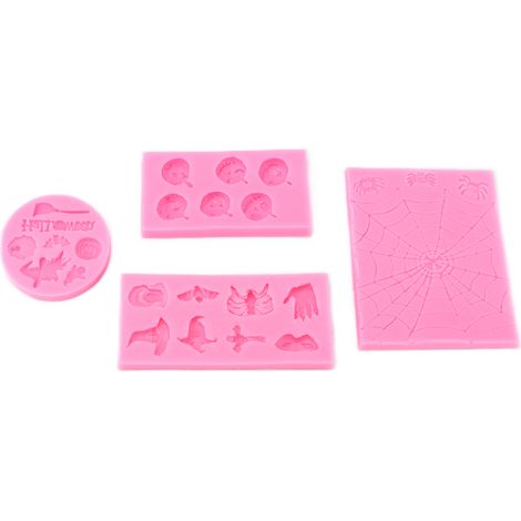 Moule en silicone pour Halloween - Antiadhésif, durable, flexible et résistant aux hautes températures - Facile à utiliser pour la préparation du fondant d'Halloween (1/5)