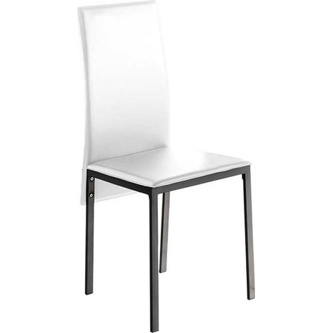Pack 4 sillas Carla para salón en polipiel blanco, 96 cm(alto)41 cm(ancho)52 cm(largo) (1/3)
