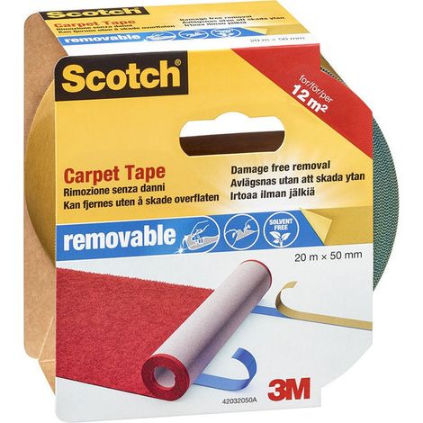 Scotch Removable Nastro Biadesivo per Tappeti e Moquette 20m x 50mm