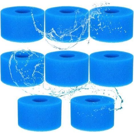 S1 Filter Sponge, 8-Pack for Spa, Reusable Cartridge, Pool Foam (1/4)