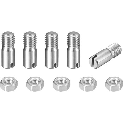 5pcs Goupilles Cylindriques avec Écrou, M6x16mm Goujon Cylindrique Fendu Fileté Externe 304 Acier Inoxydable Industriel Mécanique Chevilles Support d'Étagère Tige Fixation Meubles (1/5)