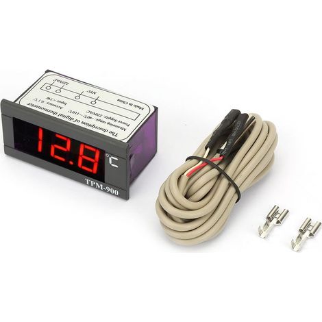 Controlador de temperatura digital TPM-900 de 220 V con panel LED y termostato con sensor. (1/5)
