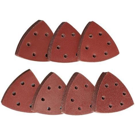 Triangle De Poncage - 93 X 93 X 93 Mm - 6 Trous Pour Extraction Poussière - Grains 60 80 120 180 240 320 400 - 70 Pièces (1/5)