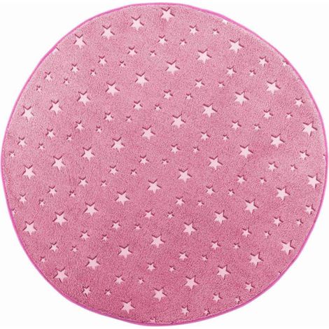 Tapis Enfant Déco "Fluo Night" 90cm Fuchsia (1/3)