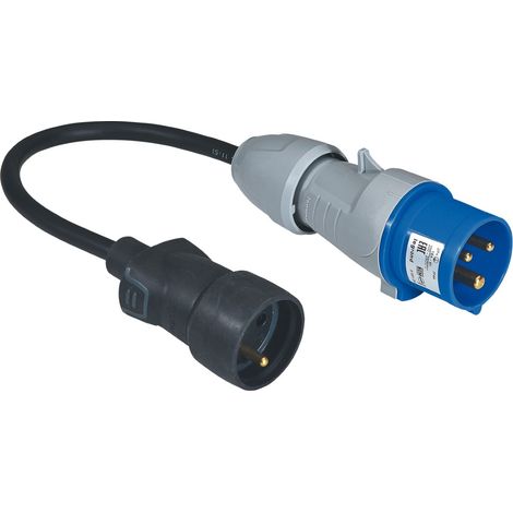 Legrand – Cordon adaptateur pour borne de camping 0,3m – Câble 3G 1,5mm² H 07 RNF – Adaptateur Franco/P17 pour raccordement industriel