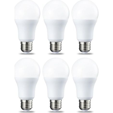 Lot de 6 ampoules LED Culot Edison à vis E27 12 W (équivalent 120 W) Blanc froid Intensité non variable (1/3)