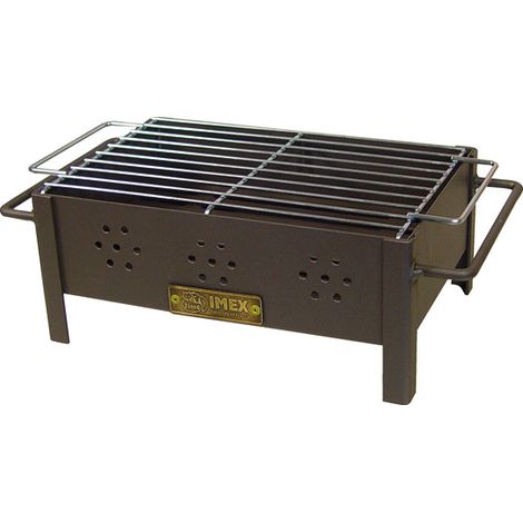 Barbacoa de sobremesa con parrilla zincada 31 x 21 x 14 cm (1/4)