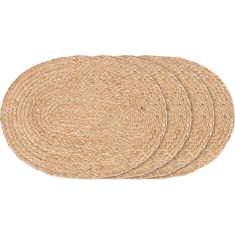 Bombay Platzsets oval, Set von 4 Natur.