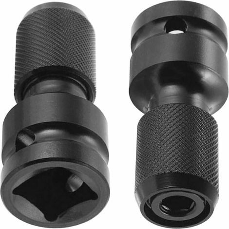 Adaptateurs de douille 1/2" carré vers 1/4" clé à douille hexagonale à cliquet convertisseur de mandrin à dégagement rapide pour clé à cliquet à chocs et porte-embout de tournevis - 2 pièces (1/5)