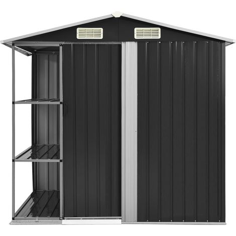 FIMEI Abri de jardin avec étagère Anthracite 205x130x183 cm Fer (1/5)